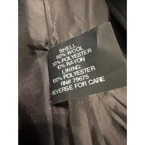 Michael Michael Kors Womens Black Wool Long Sleeve Zip Pockets Trench Coat Sz S - Picture 8 of 12